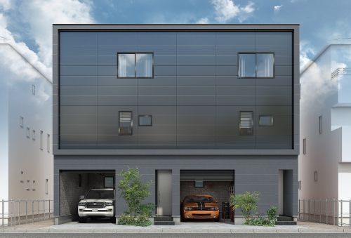 インナーガレージのある3階建メゾネット賃貸アパート URBAN GARAGE下郡 完成見学会開催